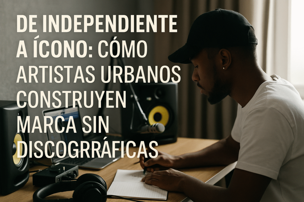 Artista urbano independiente trabajando en su proyecto sin discográfica